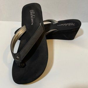 Cobian Platform Flip Flops 2" Heel Black NWOT